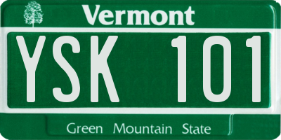 VT license plate YSK101