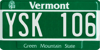 VT license plate YSK106