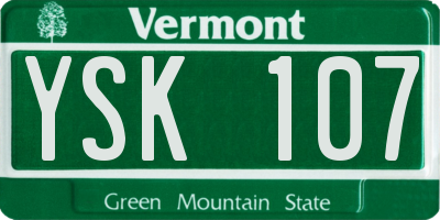 VT license plate YSK107