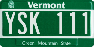 VT license plate YSK111