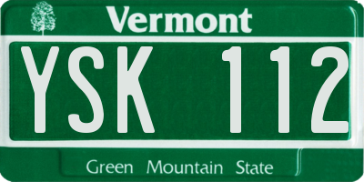 VT license plate YSK112
