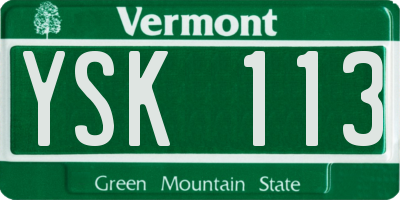 VT license plate YSK113