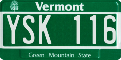 VT license plate YSK116