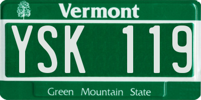 VT license plate YSK119