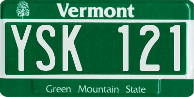 VT license plate YSK121