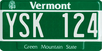 VT license plate YSK124