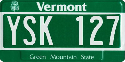 VT license plate YSK127