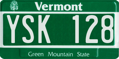 VT license plate YSK128