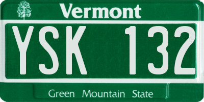 VT license plate YSK132