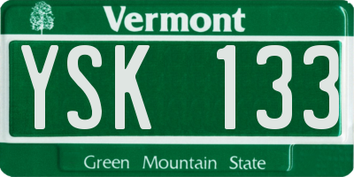 VT license plate YSK133