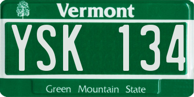 VT license plate YSK134