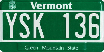 VT license plate YSK136