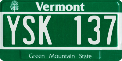 VT license plate YSK137