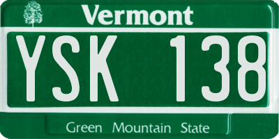 VT license plate YSK138
