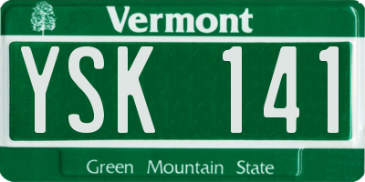 VT license plate YSK141
