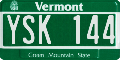 VT license plate YSK144