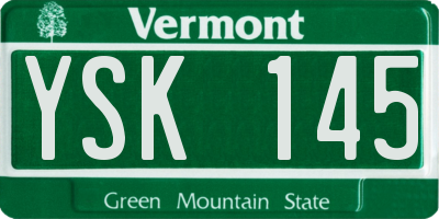 VT license plate YSK145