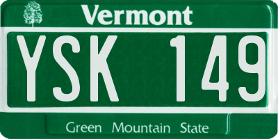 VT license plate YSK149