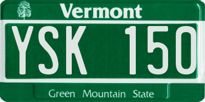 VT license plate YSK150