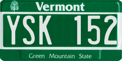 VT license plate YSK152