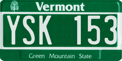 VT license plate YSK153