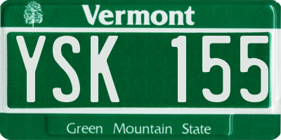 VT license plate YSK155