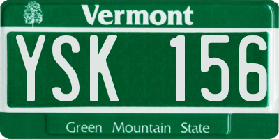 VT license plate YSK156