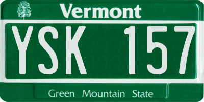 VT license plate YSK157