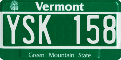VT license plate YSK158