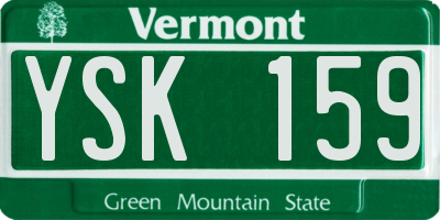 VT license plate YSK159