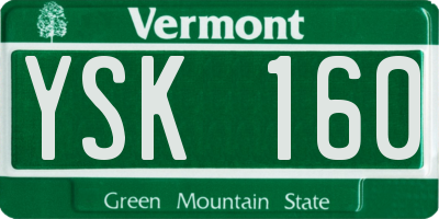 VT license plate YSK160