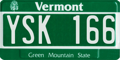 VT license plate YSK166
