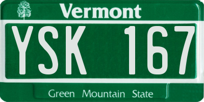 VT license plate YSK167