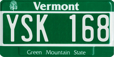 VT license plate YSK168