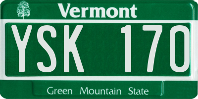 VT license plate YSK170