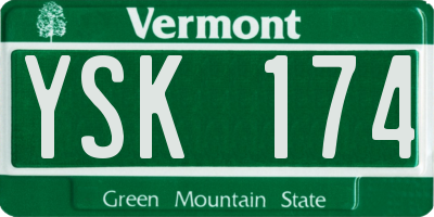 VT license plate YSK174