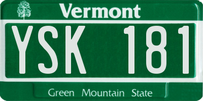 VT license plate YSK181