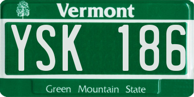 VT license plate YSK186