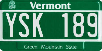 VT license plate YSK189