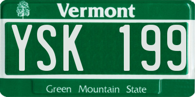 VT license plate YSK199