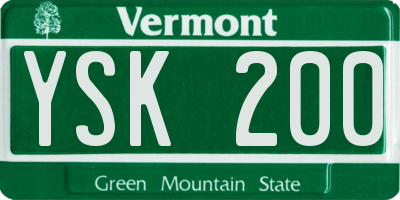 VT license plate YSK200