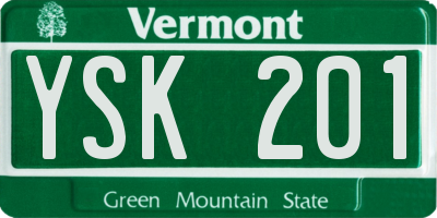 VT license plate YSK201