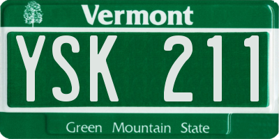VT license plate YSK211