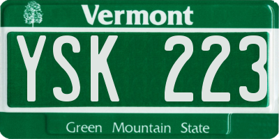 VT license plate YSK223