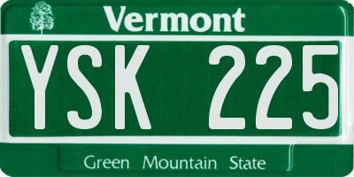 VT license plate YSK225