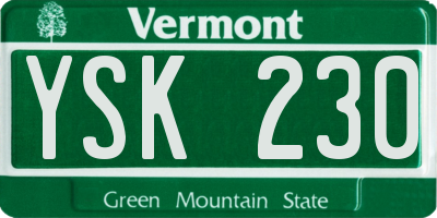 VT license plate YSK230