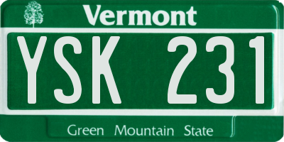 VT license plate YSK231
