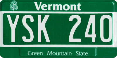 VT license plate YSK240