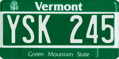 VT license plate YSK245