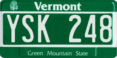 VT license plate YSK248